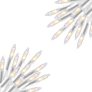 Vigdur 2 Pack 13ft 50 Clear Outdoor String Lights on White Wire Cord, UL Approved for Indoor/Outdoors Use, Connectable 120V Clear Outdoor Lights for Xmas Patio Home Party Garden Decor(White)