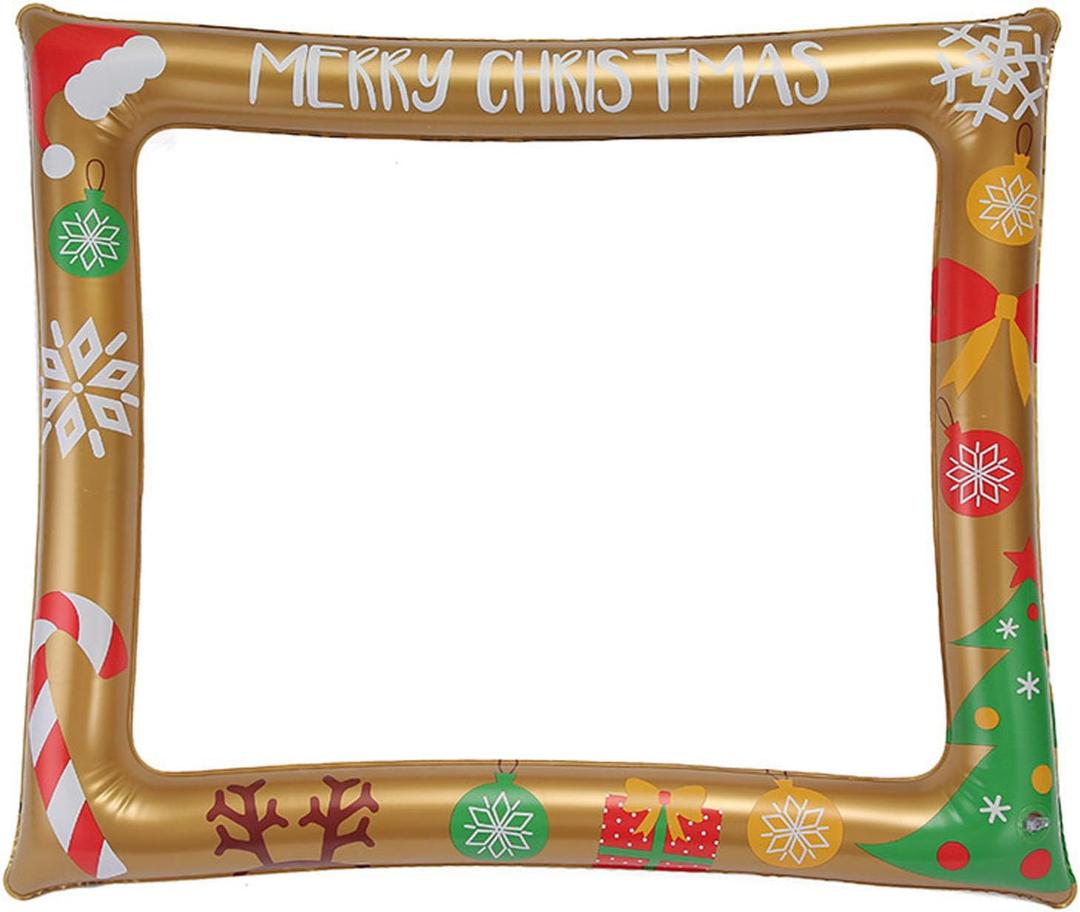 Soochat Christmas Photo Booth Props Frame Christmas Inflatable Selfie Frame Picture Selfie Frame Party Supplies - Xmas/Winter/New Year Decorations