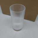 Zhehao 12 Pcs Ribbed Drinking Glasses Set 9 oz 12 oz Glass Cups Vintage Glassware Ribbed Cocktail Cup Clear Ice Coffee Highball Ripple Drinkware for Home Bar Beverages