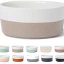 Waggo Dipper Ceramic Dog Bowl for Small and Large Breeds - Heavyweight and Durable Pet Food and Water Dish Crock, Dishwasher Safe, Modern (Vintage Grey, Large)