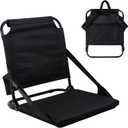 Stadium Seat with Back Support, Bleacher Chair with Storage Pockets and Cushion, Portable Stadium Seat for Sports Events, Camping, Outdoor Activities and Fishing, 17.7x16.5x18.1 inches