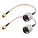 N Male to SMA Male RG316 Coaxial Cable 50Ohm Low Loss 6 Inch N to SMA Adapter Cable for Router Antenna GPS Ham Radio 4G/5G LTE Signal Booster
