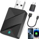 2026 Upgraded Wireless Carplay Adapter for iPhone & AndroidFast Stable Auto-Connect, No Latency - Convert Wired to Wireless CarPlay, Mini Size Easy Use for iOS 10+/Android 11+/Type-C Port