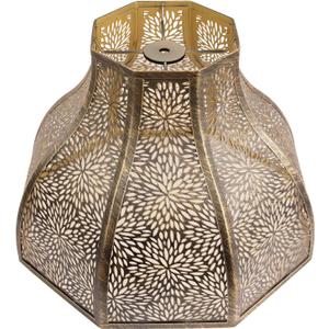 Exquisite Eight-Petal Lotus Metal Cover with Etched Chrysanthemum Pattern in Antique Bronze and Gold Finish for Table Lamp Floor Lamp Fits Living Room Bedroom ALUCSET Metal Lamp Shade, 13"w X 9.5"h