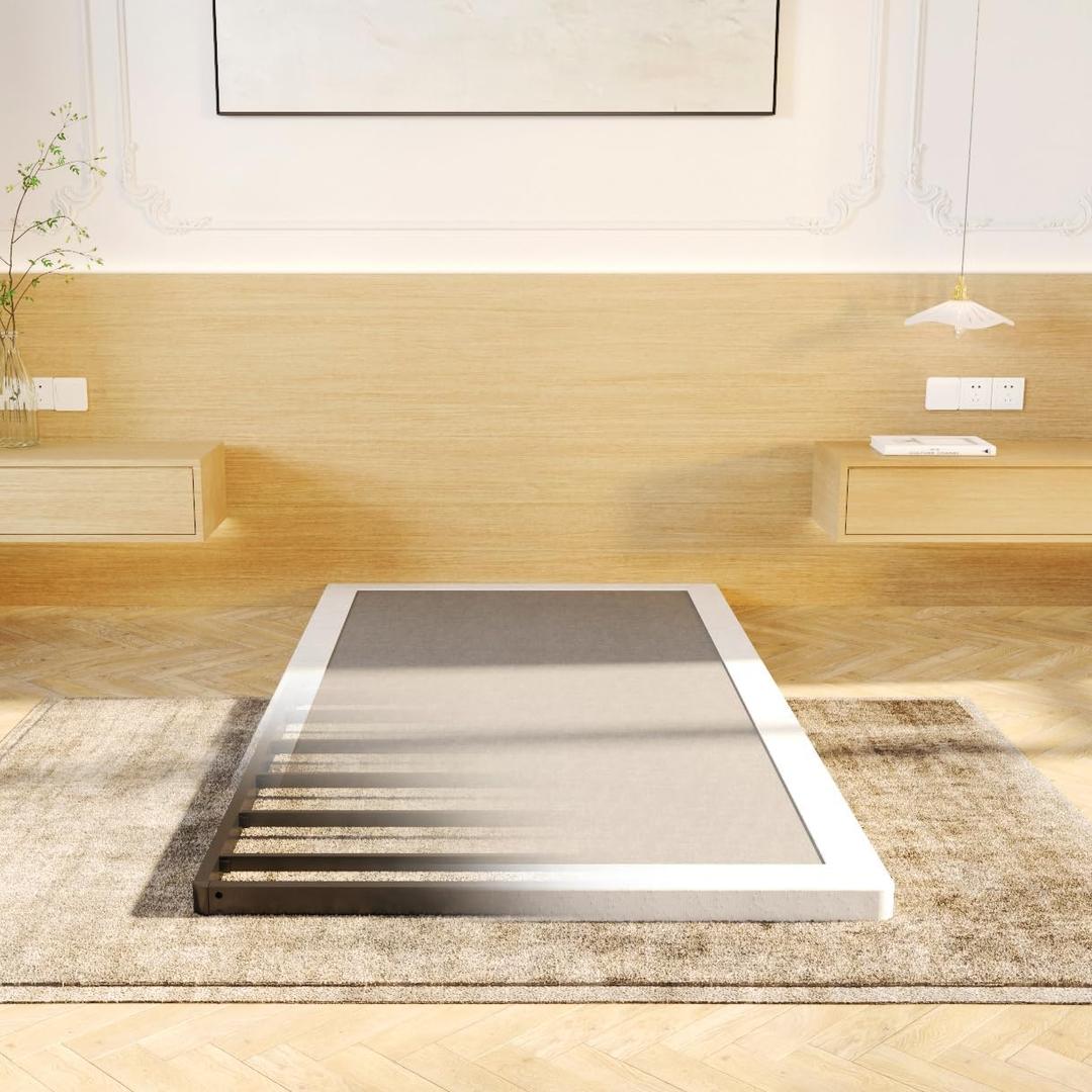 LUMUNANCE Twin XL Box Spring 2 Inch Low Profile Metal Box Spring Twin XL Size Bed Base, Mattress Foundation with Fabric Cover, Easy Assembly