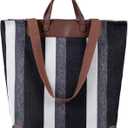 Large Women's Work Tote Bag  Laptop Compartment,Canvas Shoulder Bag for Office & Daily Use,Tote Bag with Spacious Storage (Black)