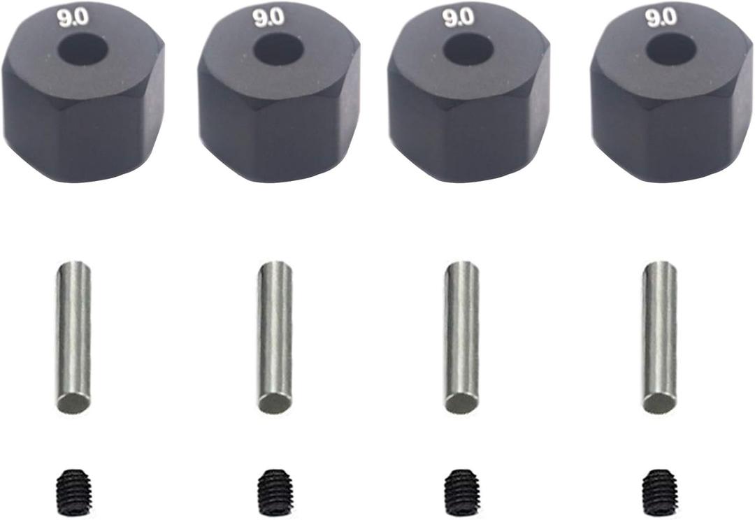 Share Goo Aluminum Alloy 12mm Wheel Drive Hex Hub Adapter with Pins Compatible with Axial SCX10 90046 Tamiya CC01 1/10 RC Crawler Car (10mm Thickness)
