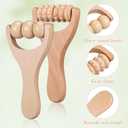 2Pcs Wooden Foot Massage Rollers Reflexology Handheld Foot Massager for Neck Back Leg Muscle Relief and Trigger Point Therapy