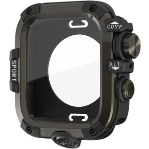 Rugged Waterproof Case Compatible With Apple Watch Series 11 10 9 8 7, Hard Bumper+Tempedred Glass Screen Protector+Back Cover for iWatch (Black, 46mm)