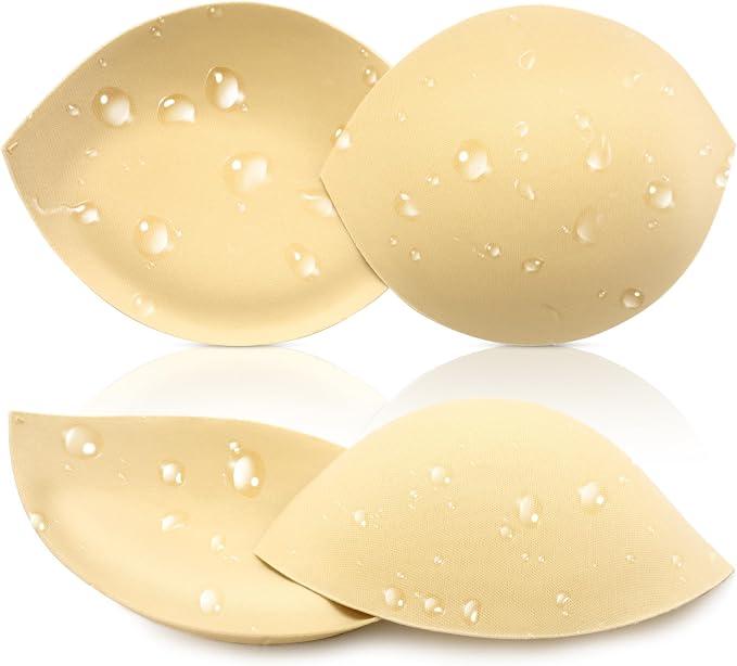 Waterproof Swimsuit Bra Inserts - 2 Pairs Push up Bathing Suit Cups Bra Pads Adds Volume & Shape, Quick-Drying Comfy Removable Boob Replacement Padding for Dress Sports Bra Fits B/C Cup Size