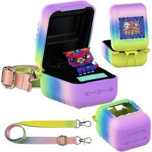 JCHPINE Silicone Cover Case for Bitzee Interactive Digital Pet and Case, Protective Skin Sleeve for Bitzee Virtual Electronic Pets Accessories (for Original 15 Animals) (Rainbow)