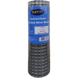 Galvanized Welded Wire Mesh Garden Economy Fence 24 Inch x 25 Foot-1 Inch x 1 Inch 16GA (Galvanized 24"x25'-1"x1" 16GA)