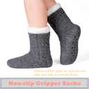cosyone1997 Women's Fuzzy Slipper Socks with Non-slip Grippers, Cozy & Unique Gifts (Grey)