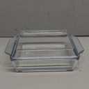 Small 1-QT Square Tempered Glass Casserole Dish with Lid, Mini Clear Glass Casserole Cookware with Glass Lid