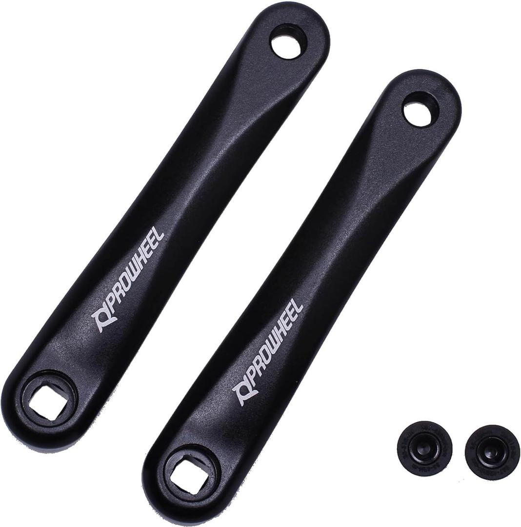 PROWHEEL Ebike Crank Arm Available in Square Hole,140MM/152MM/160MM/165MM/170MM/175MM Black Bike Crank Arm for Electric Bike,Mid Mounted Motor,Torque(1 Pair)