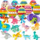 12pcs Easter Egg Prefilled with Mini Dinosaur Toy Inside, For Easter Hunt, Easter Basket Stuffers, Easter Party Favor Supplies, Goody Bag Filler, Filling Treats, Filled Easter Egg Gift for Kid Toddler