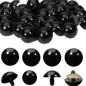Zhbrchz 80pcs 20mm Black Plastic Safety Eyes Crafts Safety Eyes with Washers for Amigurumi Crochet Bears Stuffed Animals Doll Making