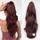 DAXSRXI Claw Clip Ponytail Extension, Clip in Ponytail, 14 Inch, 33A | Dark Auburn, Ponytail Extension, Pony Tails Hair Extensions, Hair Ponytail Extension