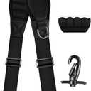 Shoulder Strap 79" Universal Handbag Strap with Ultra-thick Fixed Padded and Dual Balanced Adjustable Buckles Crossbody Strap (Black)