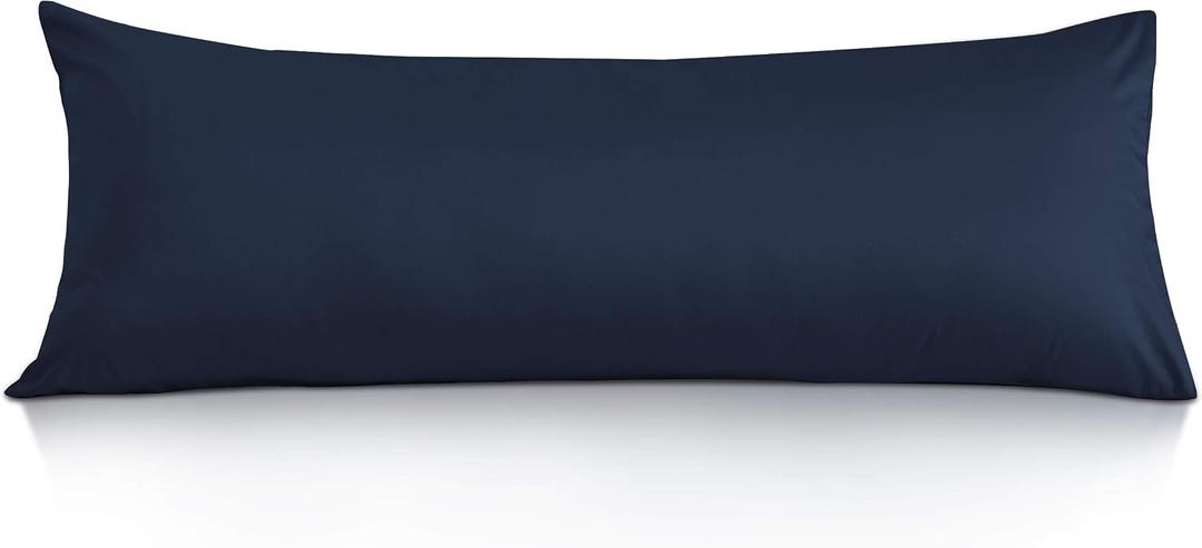 Oubonun 100% Cotton Body Pillowcase - 800 Thread Count/21x54, Moisture Absorbent and Breathable, Premium Hotel Body Pillow Cover for All Seasons, Navy Blue