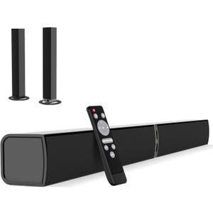 MZEIBO Sound Bar for Smart TV, 80W Bluetooth Soundbar 2 in 1 Detachable Design, Deep Bass, Home Theater Surround Sound, ARC/Optical/AUX Connections for TV/PC/Gaming/Projectors