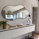 Irregular Wall Mirror 2440 Inch Wall Mirrors Decorative Black Modern Asymmetrical Abstract Mirror for Bathroom Bedroom Living Room Entryway Hallway