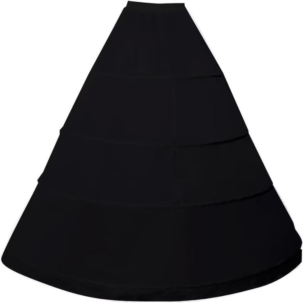 ZLQQ Women's 4-Hoop Petticoat Crinoline Underskirt for Wedding Ball Gown Tutu Tulle Slips Skirt (Medium-Large)