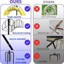 2Pack New Garden Hose Holder with Upgrade 5 Prongs Base Freestanding Holds 150FT Hose Heavy Duty Water Hose Stand Sturdy Detachable Hose Stand Black(Excluding Hoses)
