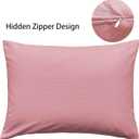 iMaylex Soft 100% Egyptian Cotton Zipper Pillow Case, Cozy and Lightweight Pillowcase, Set of 2, Lotus Pink, Standard, 20" x 26"
