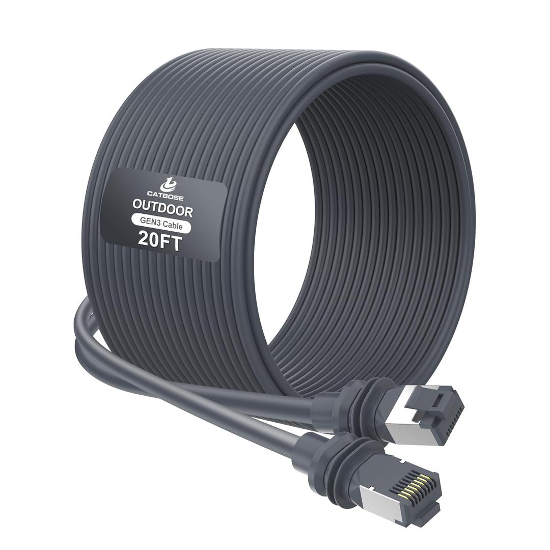 20FT Starlink Gen3 Cable, Outdoor Standard V3 Cable for Starlink Kit, 26AWG 100% Pure Copper Core, Waterproof, Replacement Gen 3 Extension Cable for Starlink Rectangular Satellite V3 Accessories