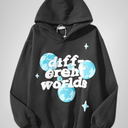 Hoodie, Black, Different Worlds, Size L