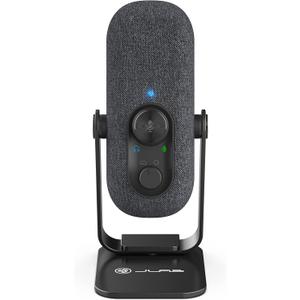 JLab Go Talk USB Gaming Streaming Microphone, White, USB-C Output, Cardioid, Omnidirectional, 96k Sample Rate, 20Hz, 20kHz Frequency Response, Volume Control and Quick Mute, 3.5mm AUX, Plug and Play