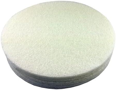 Premium 16 Inch Non Woven Surface Conditioning Discs - for Dry Sanding Countertops, Auto Body Repair, Marine, Paint, Plastics, Metal and Fiberglass (White - Non Abrasive, 5 Pack)