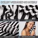 SmoothNovelty 16 Pack Microfiber Bath Towels Bulk,Black,Stripe