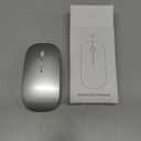 SUNGI Bluetooth Mouse for Laptop/MacBook/iPad/Android PC,Rechargable Quiet Slim Wireless Mice for Chromebook Notebook Windows/Linux/Tablet,Black,Silver