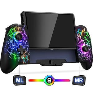 Gammeefy Hall Effect Joystick (No Drift) Switch Joypad for Nintendo Switch/OLED, FullSize Grip Wireless Pro Controller with 9 Color Lights, Ideal for Those Who Prefer Handheld Mode, Game Boy Color