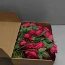 80 Pcs Roses Artificial Flowers, Silk Hot Pink Artificial Flowers Petals Long Stem Roses for Wedding Bouquet Home Party Decor