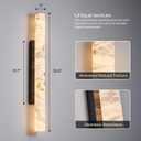 36" L Alabaster Modern Wall Sconces,Large Black Wall Lights Fixtures for Living Room Bedroom Bathroom Hallway Stairs