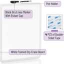 5 x Mr. Pen- Dry Erase Board, 14” x 11” with a Black Dry Erase Marker, White Frame, Small Mini White Board for Students, Fridge, Wall, Locker, Includes Double Sided Tapes