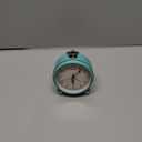 Peakeep 4" Small Battery Operated Antique Retro Analog Alarm Clock for Room Decor, Silent Elegant Bedside Desk Table Gift Clock (Aqua)