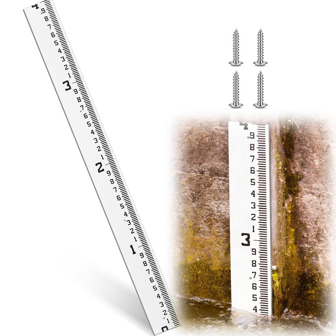 Tellegloww 0-4 Feet 4" Wide Staff Stream Gauge (100ths/10ths/feet)