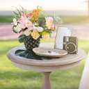Ling's moment Fake Flowers Box, Faux Artificial Greenery Stems Foam Roses Anthurium Silk Lily Palm Fabic Flower for Centerpieces Bouquet Wedding Vase Floral Decorations, Sorbet Tropical, Mini Combo