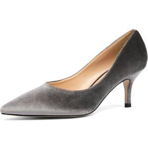 NEWBELLA Pointed Toe Kitten Heels for Women, Closed-Toe Low Heel Pumps, Comfortable Work Shoes for Business Casual and Formal Occasions