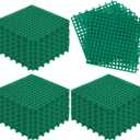 Tinideya 50 Pcs Drainage Mats 11.8'' x 11.8'' Modular Interlocking Floor Drainage Tiles Splicing Pool Floor Mat, Non Slip TPE Soft for Outdoor Deck Greenhouse Shower Bathroom Pool(Grass Green)