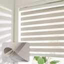 Cordless Zebra Blinds for Windows Shade Dual Layer Free-Stop Light Filtering Blackout Roller Blinds Thermal Insulated Privacy Protection, Inside or Outside Mount(Beige,36''W x 72''H)