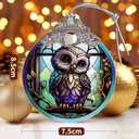 Jocidea Owl Christmas Ornaments - Owl Hanging Ornament - Owl Christmas Decor - Owl Suncatchers for Windows - Christmas Owl Gifts - Owl Lovers Gifts - Owl Ornaments for Christmas Tree