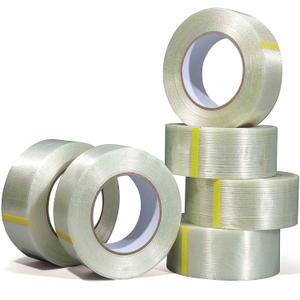 Valley'sYuMiao 6 Pack Mono Filament Strapping Tape, 2 in60yds, Reinforced Strapping Fiberglass Packing, Clear Heavy Duty Wearproof Tape, Extra Thickness 5.5 mils