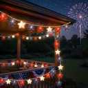 Lewtemi 2 Pcs 4th of July Patriotic Lights 20 LED Red White Blue Stars String Lights 10ft Metal Patriotic Star Light 250th Anniversary Decorations for 4th of July 250th Anniversary Independence Day
