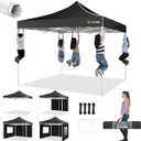 COBIZI 12x12 Pop up Gazebo on Clearance with Mosquito Netting,carpas para Patio Deals,Outdoor Canopy Tent with Portable Carrying Bag, Patio Gazebo for Garden Backyard, Lawn & Beach,Grey (12x12ft (Double Roof))