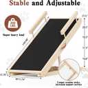 Dog Ramp for Bed, Couch, Car, Folding Pet Ramps 44.48" Long Adjustable 15"-22" Wooden Stairs with Anti-Slip Rubber Mat & Safety Side Rails for Small & Medium Old Dogs & Cats, up to 200 lbs